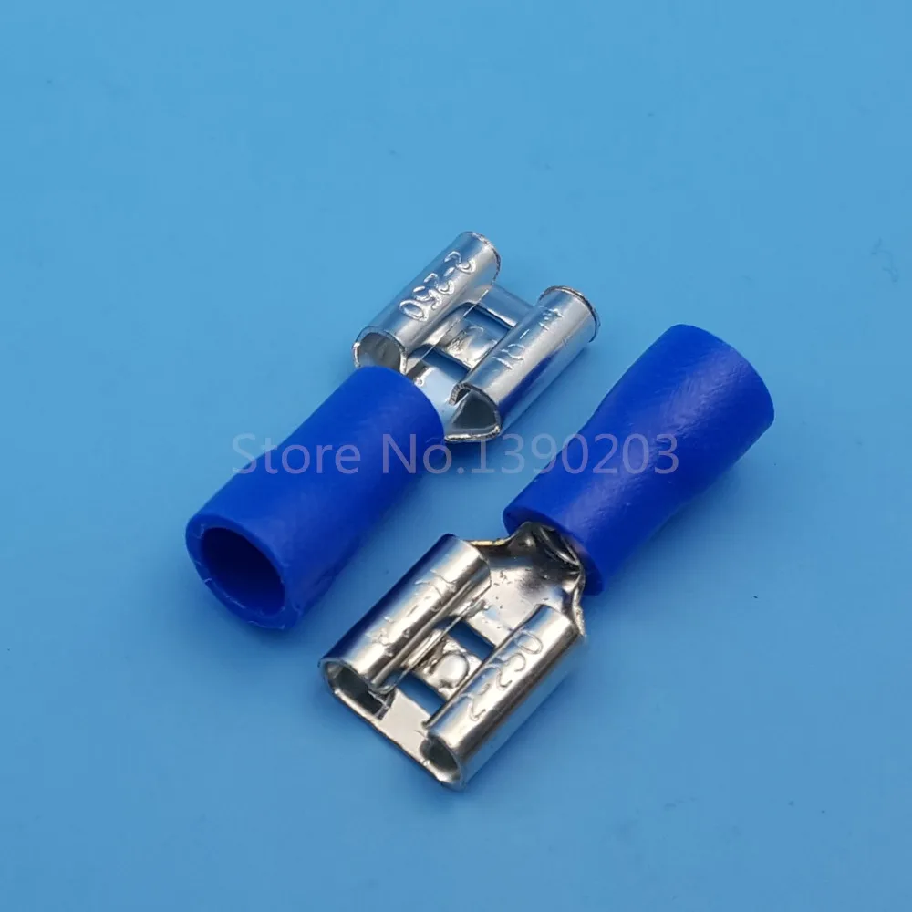 Imagem -03 - Peças-conector de Terminais de Crimpagem 6.3 mm Azul Porcelana Fêmea 1000