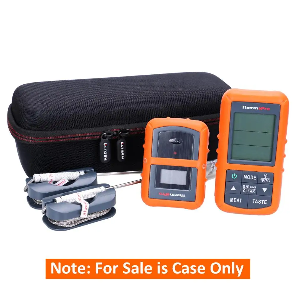 LTGEM EVA Black Dustproof Carrying Hard Case For ThermoPro TP20/TP08/TP07