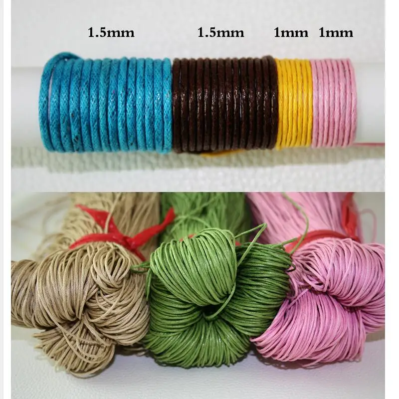 60 meters/lot,1MM diameter Thread Cotton Waxed Cord String Strap Necklace Rope Bead jewelry findings for DIY Bracelet