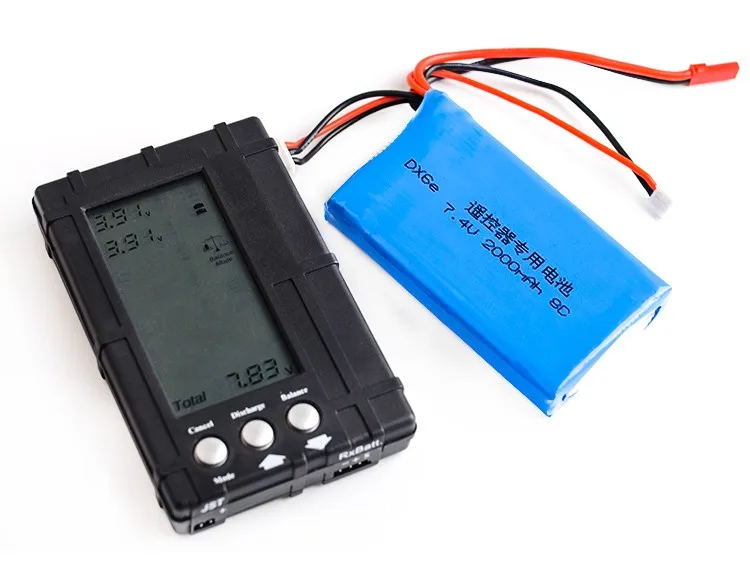1pcs Lipo Battery 2S 7.4V 2000MAH 8C Lipo Battery For Spektrum DX6E DX6 Transmitter