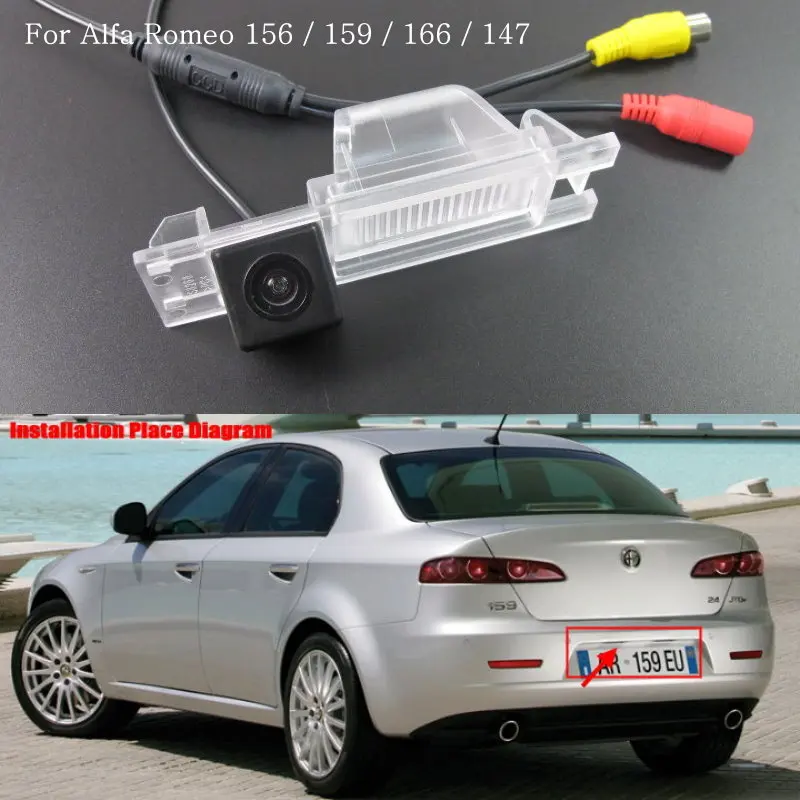 

Car Reverse Camera For FOR Alfa Romeo 159 166 147 156 GT Brera Spider Car Rear View Camera HD Color NTST RCA with Parking Lines