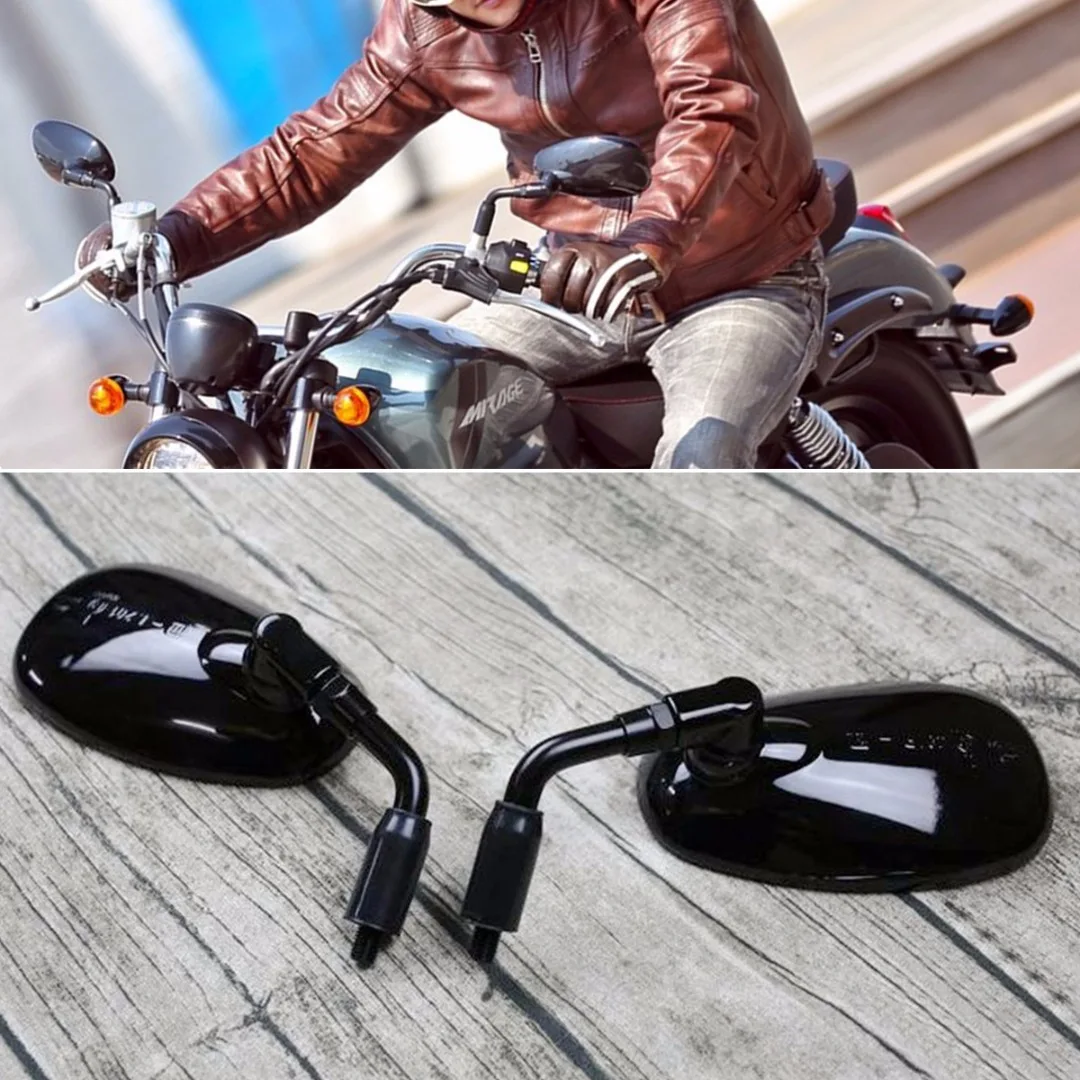 JXLCLYL Black 10mm ABS Motorcycle Rearview Side Mirror fit Harley Scooter GV250