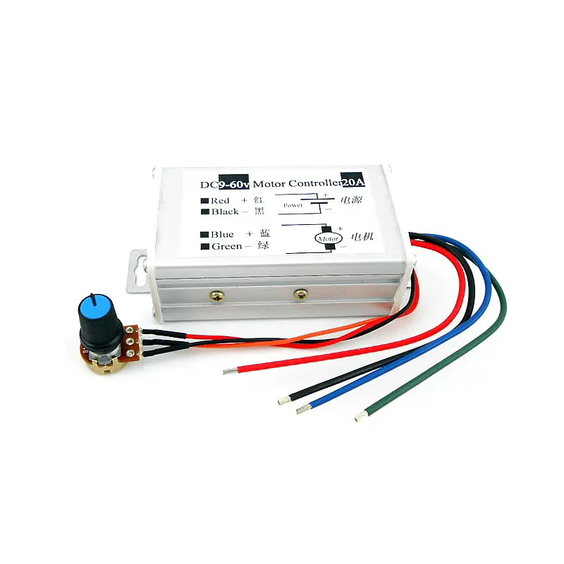 PWM DC motor stepless speed controller  12V 24V 60V MAX 20A Pulse WidthModulator motor Speed regulating switch