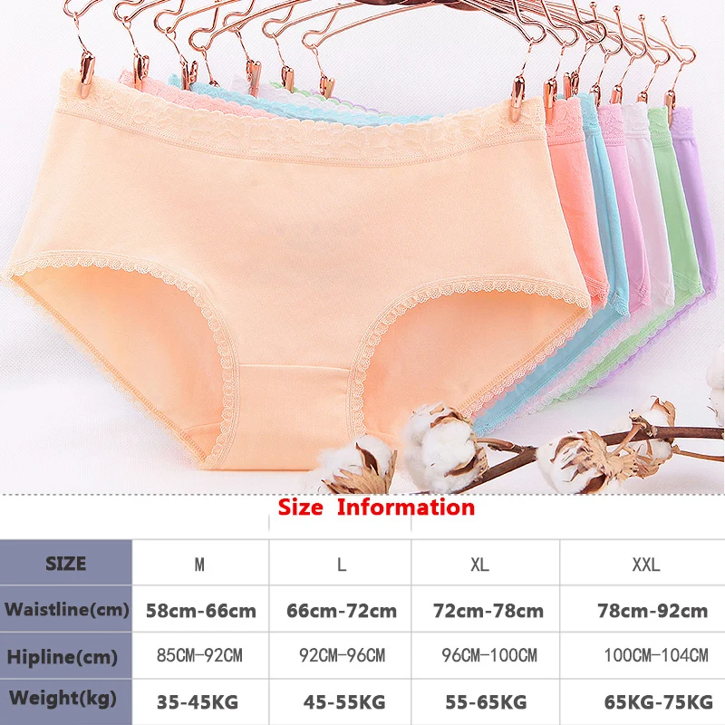 ZJX 7PCS/Set Underwear Cotton Women Panties Plus SizeXXL Sexy Lace Weekly Intimates Girls Week Day Briefs Women Underpants