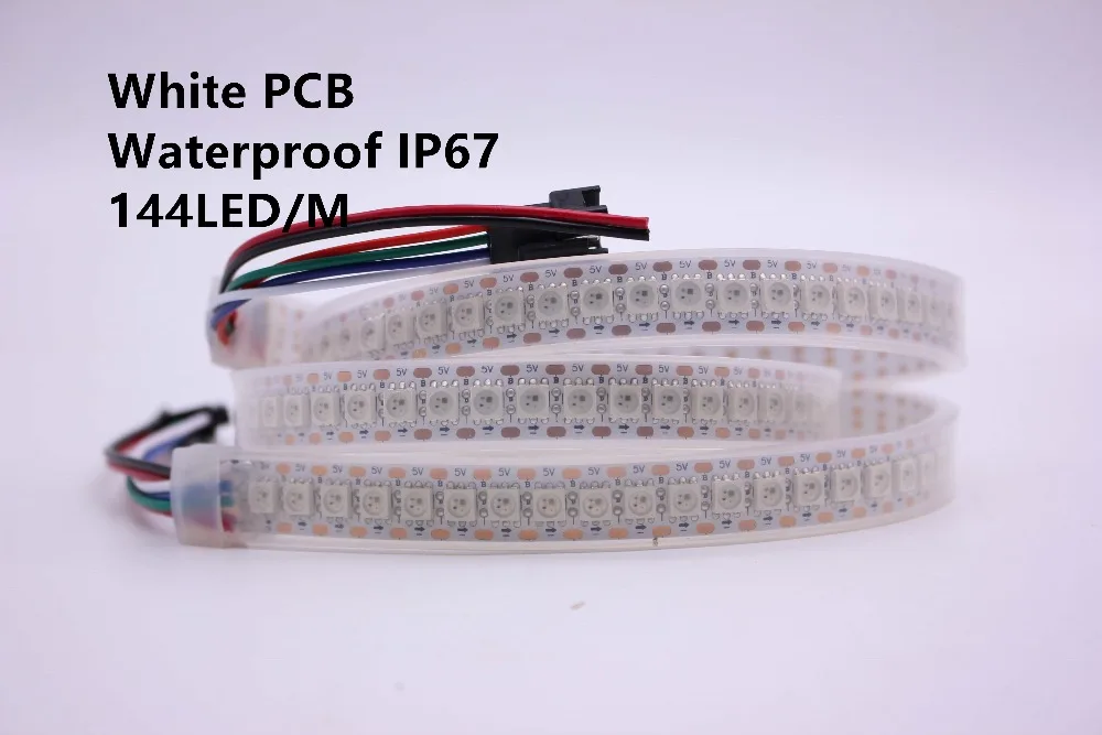 WS2813 taśma pikselowa led 1m/4m/5m podwójny sygnał 30/60/144 pikseli/diody led/m,WS2812B zaktualizowana czarno-biała płytka PCB,IP30/IP65/IP67 DC5V