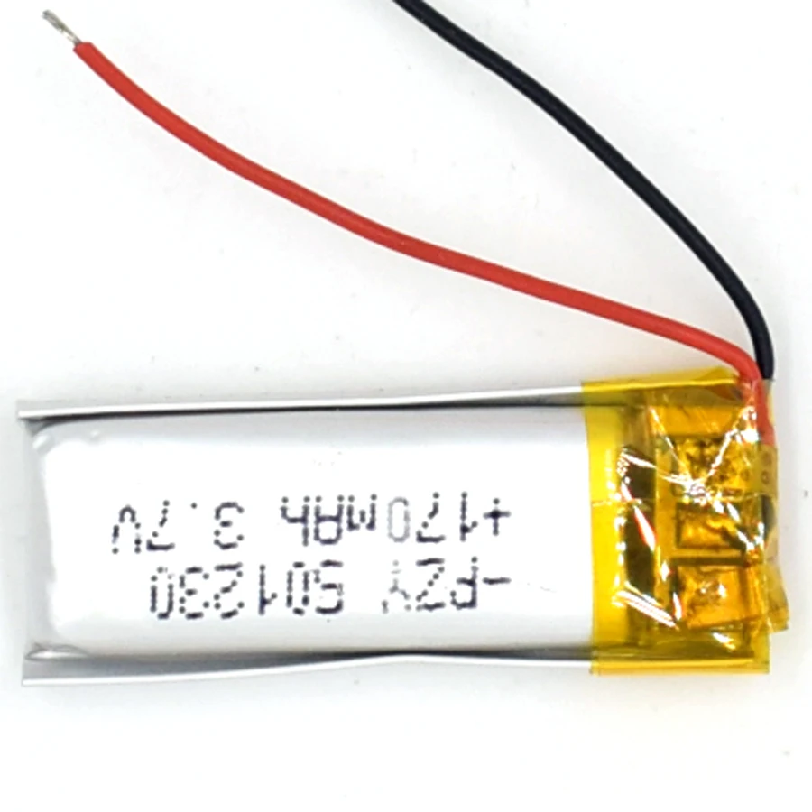 3.7V 170 mAh Li-Polymer Rechargeable Battery 501230 Li Po ion for GPS toy LED Bluetooth MP3 MP4 051230