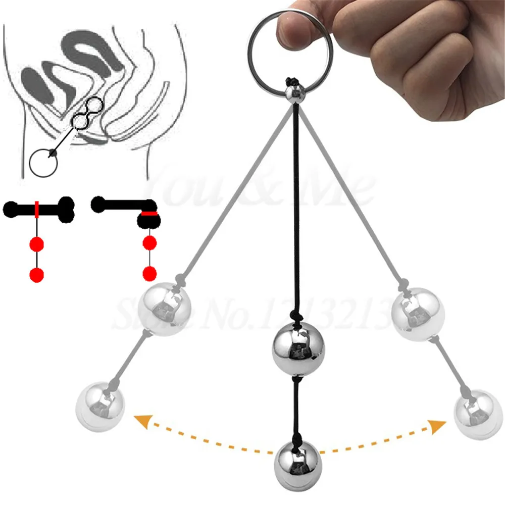 Stainless Steel Vaginal Exercise Muscle Trainer Love Ben Wa Kegel Ball for Women Men Metal Cock Scrotum Bondage Weight Ball Ring