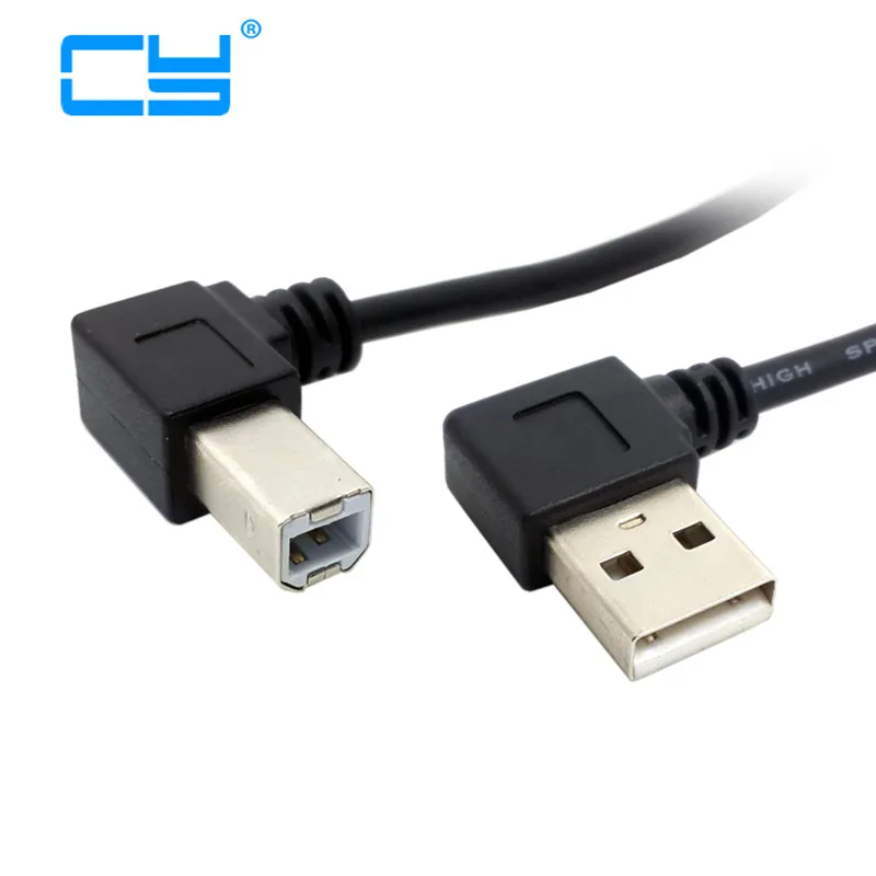 

Left Angled USB 2.0 A Male To Left Angled B Male 90 Degree Printer Scanner Cable 20cm