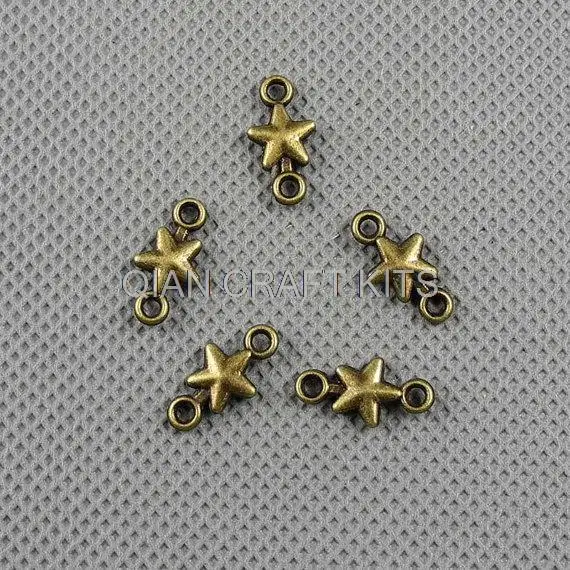 

80pcs little star connector Supply Supplies zinc alloy Jewelry Findings Charms pointed star beads