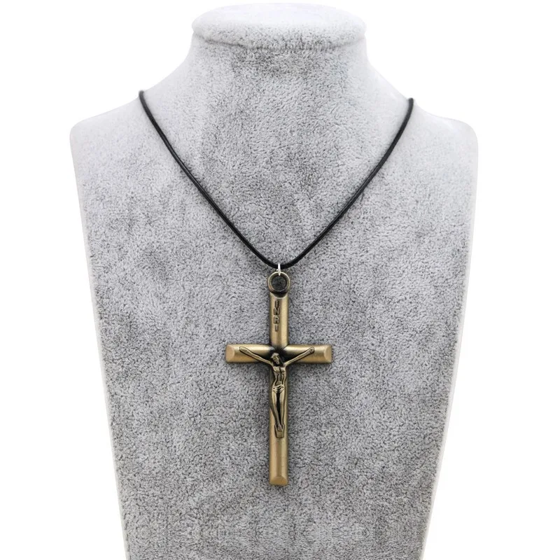 Original New Vintage Cross Jesus Pendant Necklace Women INRI Crucifix Choker Chain Necklace Prayer Christian Jewelry Party Gift