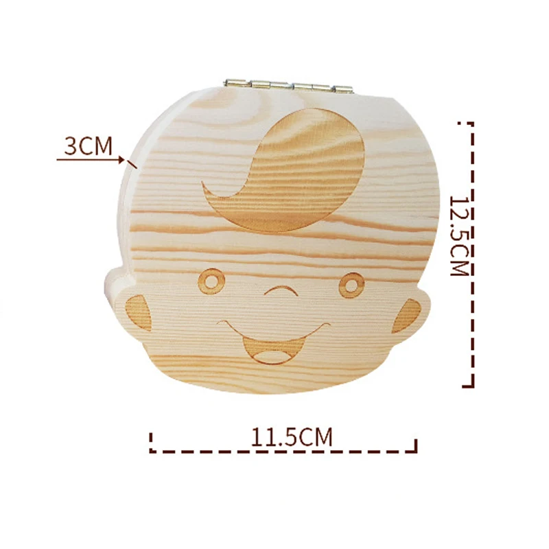 Baby Organizer Dental Zähne Box Milch Souvenir Zahn Holz Container Sparen Sie Sammeln Beißring Holz Lagerung Boxen Für Junge Mädchen