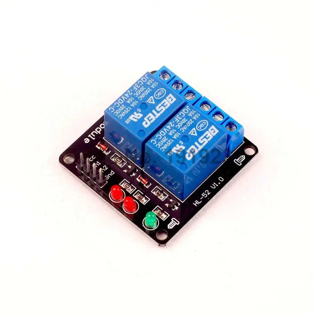 

5PCS 2 Channel 24V Relay Module Relay Expansion Board with Lamp 24V Low Level Triggered 2 Way Relay Module