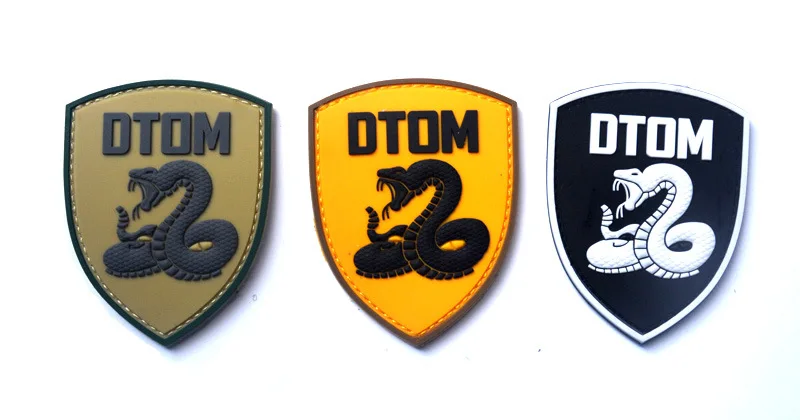 Don't Tread On Me DTOM Tactical Patch Hook Back  Patches Biker MC Combat  Morale Badges Moll For Jacket Vst