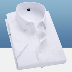 Man Dress Shirt White Button Up Shirt Men Short Sleeve Slim fit Men's Shirts Men's Clothing 2022 Summer Man Buttoned Blouse