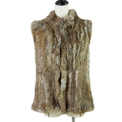 New women fashion warm fur vests rabbit hair fur coat warm with a variety of color optional khaki black grey plus size