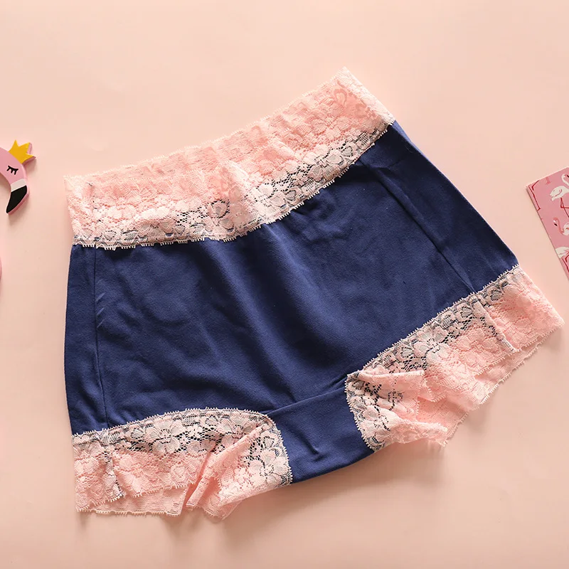 Promotion Girl Underwear lace cotton Candy Solid Teenage Girls Briefs Panties Intimates short box 3pc/lot students