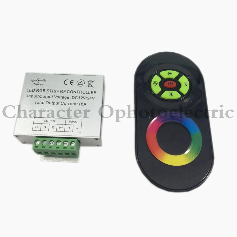 LED RGB Controller 12V 24V 18A 3 Channels Black White RGB Touch Controller for SMD 5050 RGB LED Strip Light