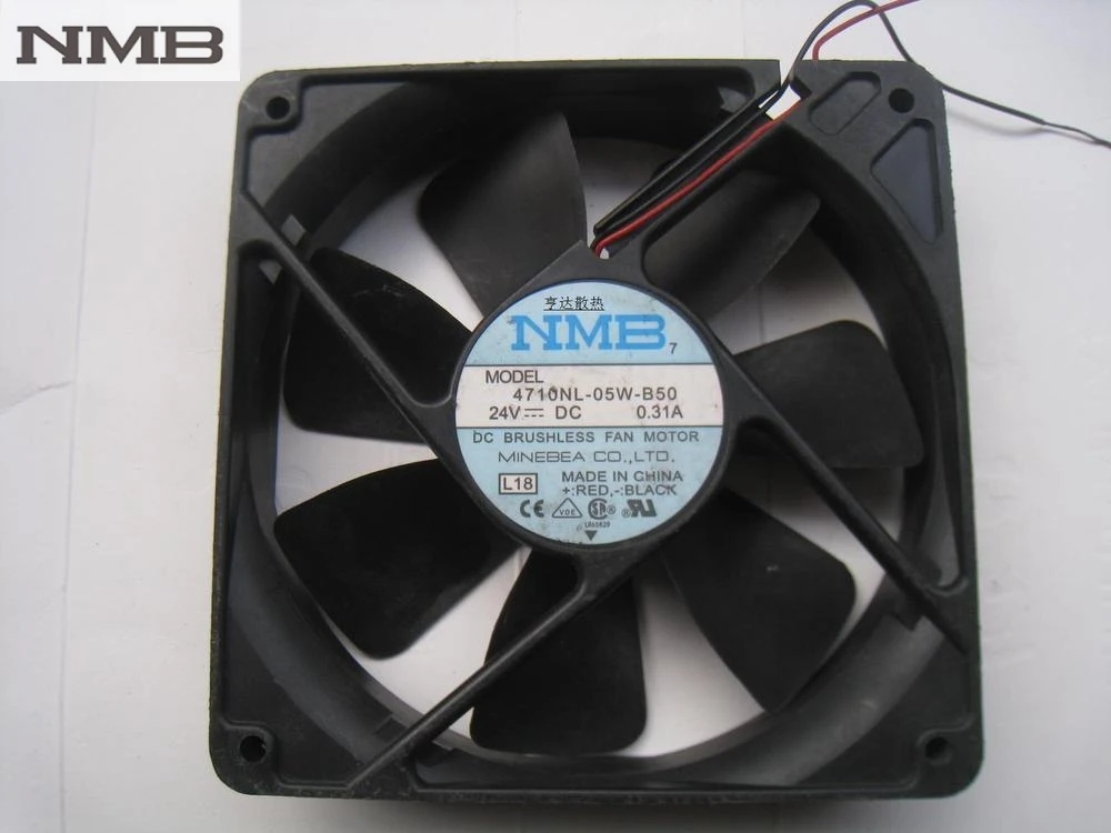 

Original For NMB 4710NL-05W-B50 4710NL-05W-B20 12025 12cm 24V 0.31A 0.20A 2Wire Server Inverter Cooling Fan