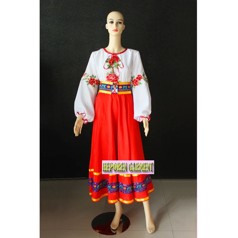 High Quality Kids Russia National Costumes Female Suit Russian Tradtional Clothing Dance Party Dress HF1279