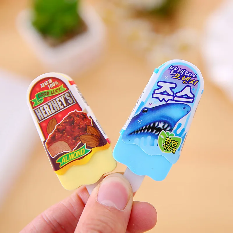 Jonvon Satone 24 Pcs Summer Ice Cream Eraser Stationery Wholesale Student Rubber Eraser Kawaii Material Escolar School Supplies