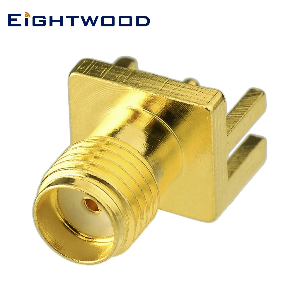 Eightwood 5PCS SMA Jack Female RF Coaxial Connector Adapter End Launch Mount Wide Flange .062'' PCB for Antenna Telecom