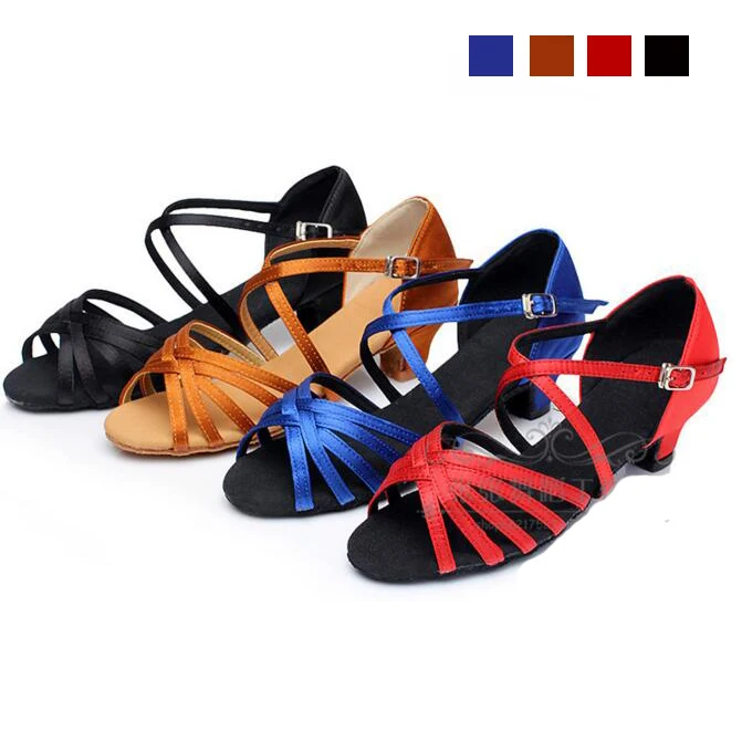 Ballroom Salsa Tango Latin Dance Shoes Low Heels Dancing For Kids Girls Children Women Ladies