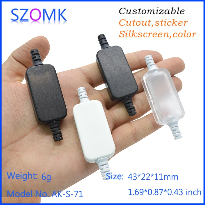 Hot selling abs Plastic enclosure electronics box (2Pcs) 43*22*11mm szomk diy plastic housing instrument enclosure plastic case