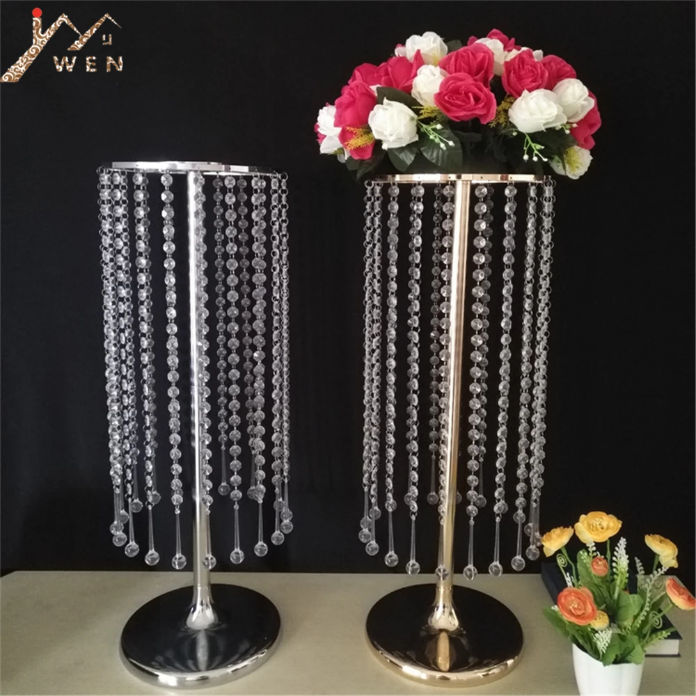 

Acrylic Crystal Flower Rack 60CM/ 23.6" Tall Wedding Centerpiece / Table Flower Road Lead Party Hotel Vases For Home Decoration