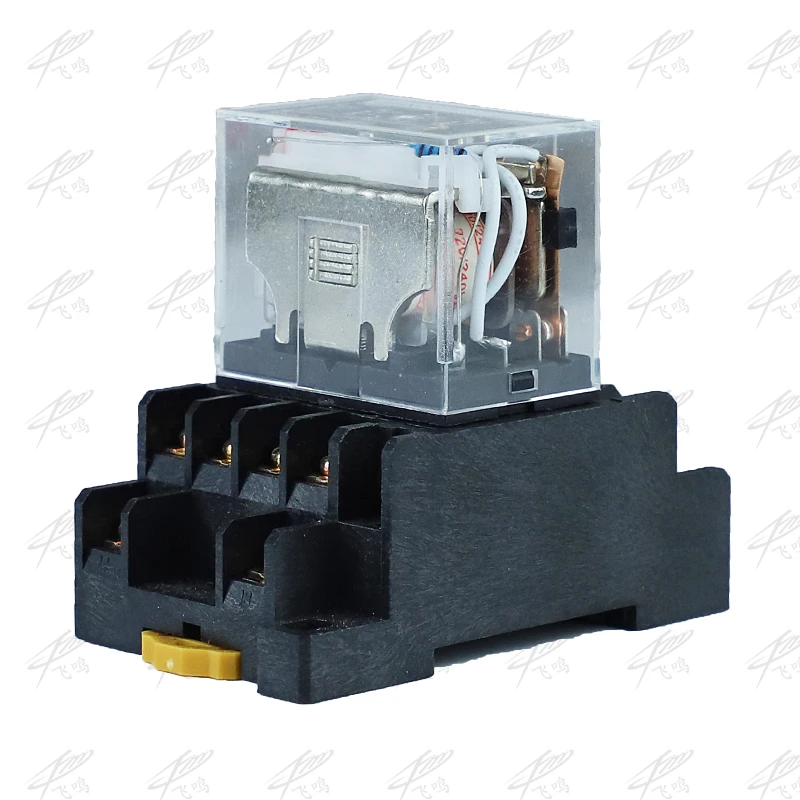 LY4NJ HH64P AC 110V 220V DC 12V DC 24V 14PIN 10A silver contact Power Relay Coil 4PDT with socket Base LY3NJ HH62P LY2NJ