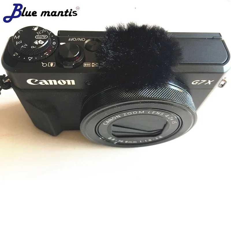 10PCS Blue Mantis Furry  Windshield muffler for Canon G7x MarkII dead cat windscren microphone cover for Canon G7XMARK2