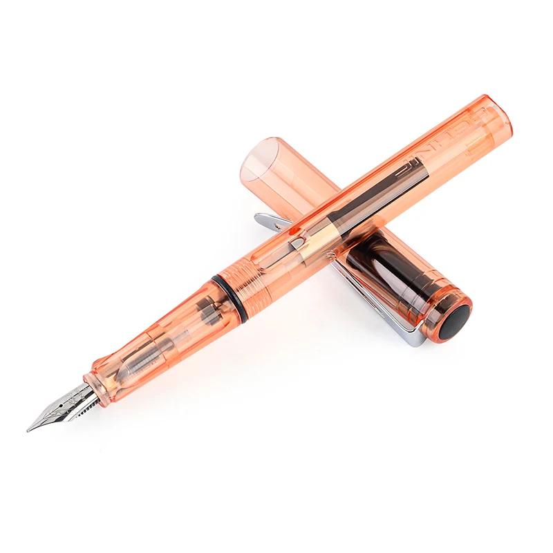 Creative Student Transparent Plastic Fountain Pen 6 Colors 0.5mm Ink Pens for School Office Business Writing Stationery
