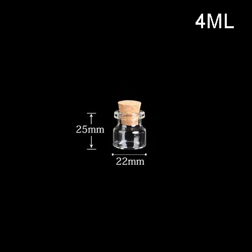 10pcs 22*25*12.5mm 4ml Glass Bottles With Cork Wood Transparent Bottle Jars Vials Clear Drift Bottle Storage Container Xmas gift