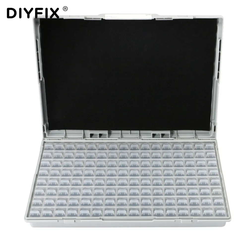 DIYFIX-carcasa SMD SMT IC, condensador de resistencia, caja de almacenamiento electrónico, organizadores ESD, componentes de precisión segura, cajas