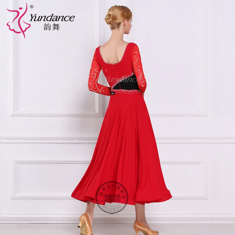 Lady Customized Ballroom Dance Dress Girls Waltz Tango Dancing Dresses Female Standard Flamenco Suit Ballroom Costumes D-0408