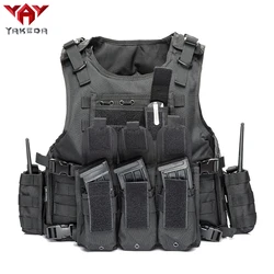 YAKEDA 2019 Military Tactical Vest Camouflage Body Armor Sports Wear Hunting Army Molle police bulletproof  Black