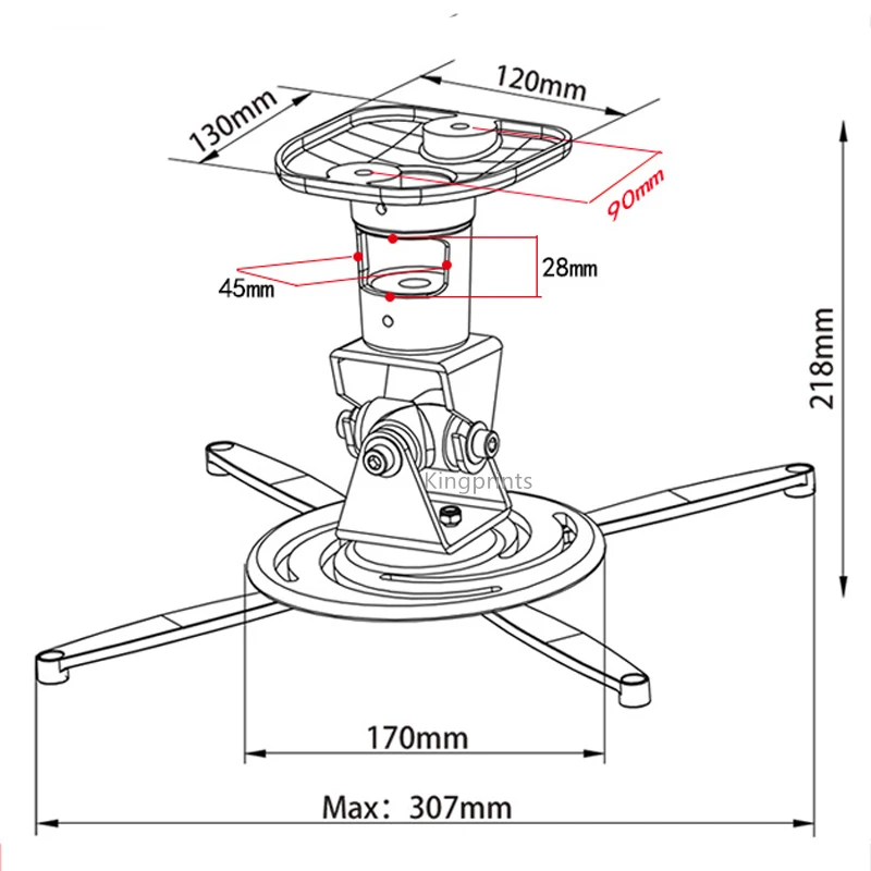 Universal Ceiling Mount Bracket For Epson Optoma Benq AUN UNIC Projector Extendable Arms Rotating Swivel Tilt Adjustable Hanger