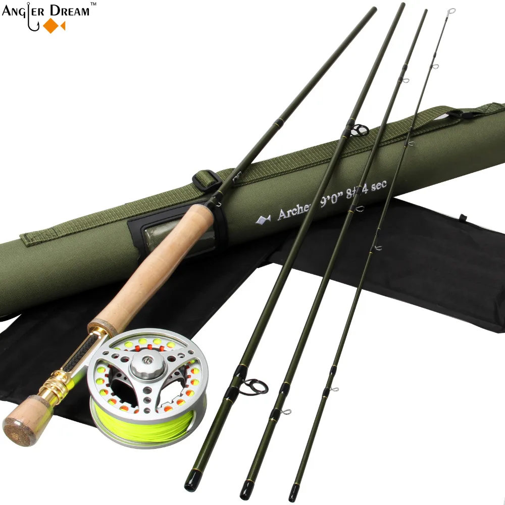 

Fly Fishing Set 9FT 8WT Carbon Fiber Fly Fishing Rod with 7/8WT Aluminum Fly Fishing Reel with Line Backing Leader