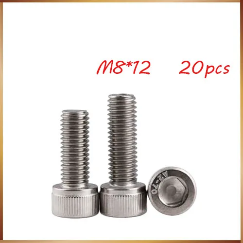 

Free shipping M8*12 20pcs 304 stainless steel hexagon socket head cap screw,DIN912 bolt satinless stainless nails,revet,bolts