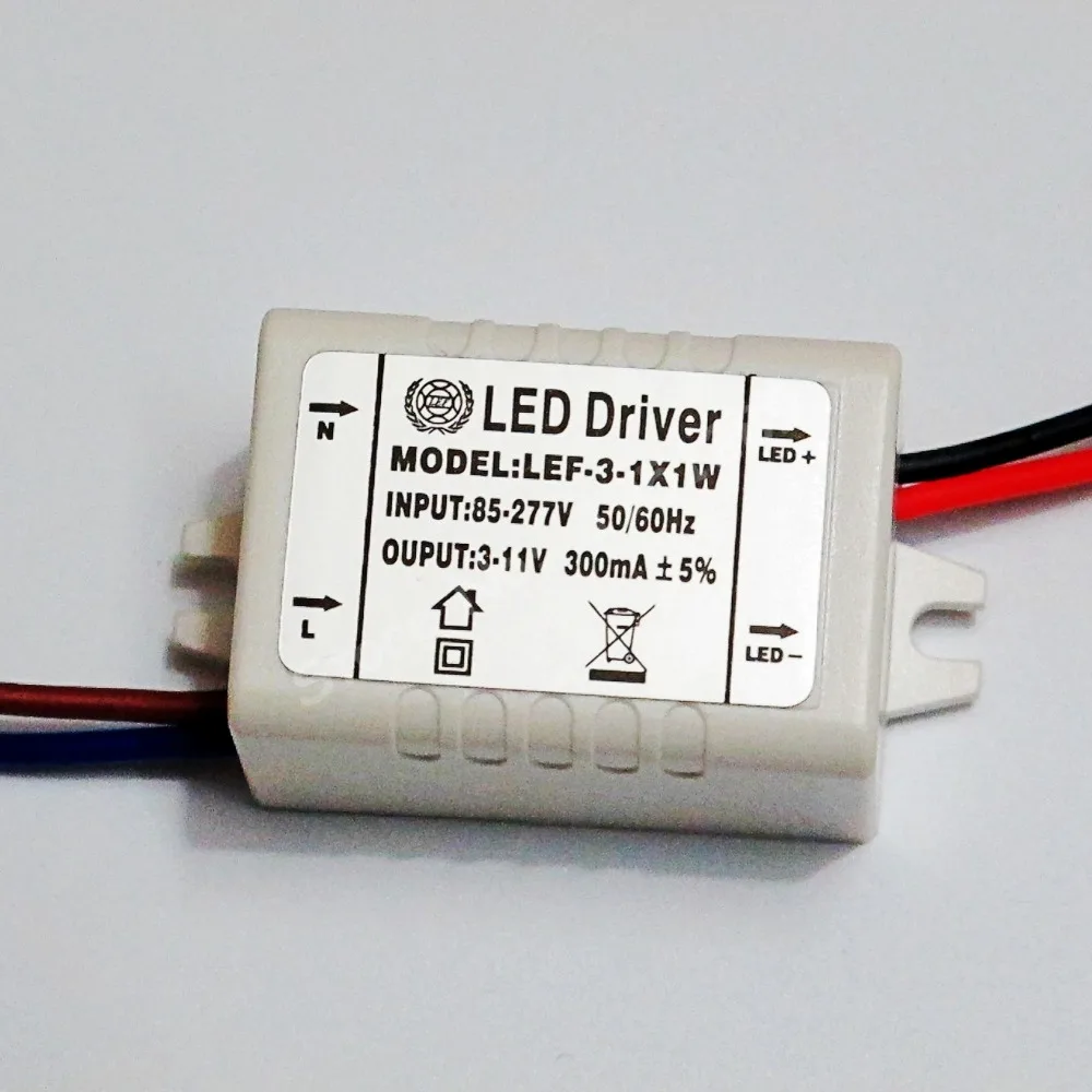 Hihg Quality Isolated 300mA 1-3x1W Led Driver 1W/2w/3W Power Supply DC 3V - 11V AC 110V 220V 277V for LED lights