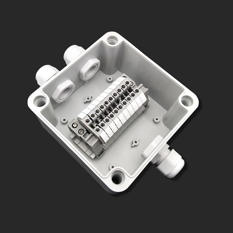 IP66 ABS Waterproof Electronics Junction Box 1 Inlet 2 Outlet DIY Terminals Enclosure Case Wiring Connection Box 120x120x80mm