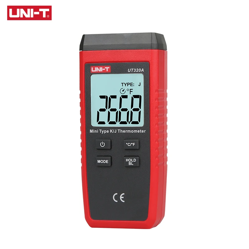 UNI-T UT320A UT320D Mini Contact Type Digital Thermometer Dual Channel K/J Temperature Meter LCD Backlight Data Hold Thermostat