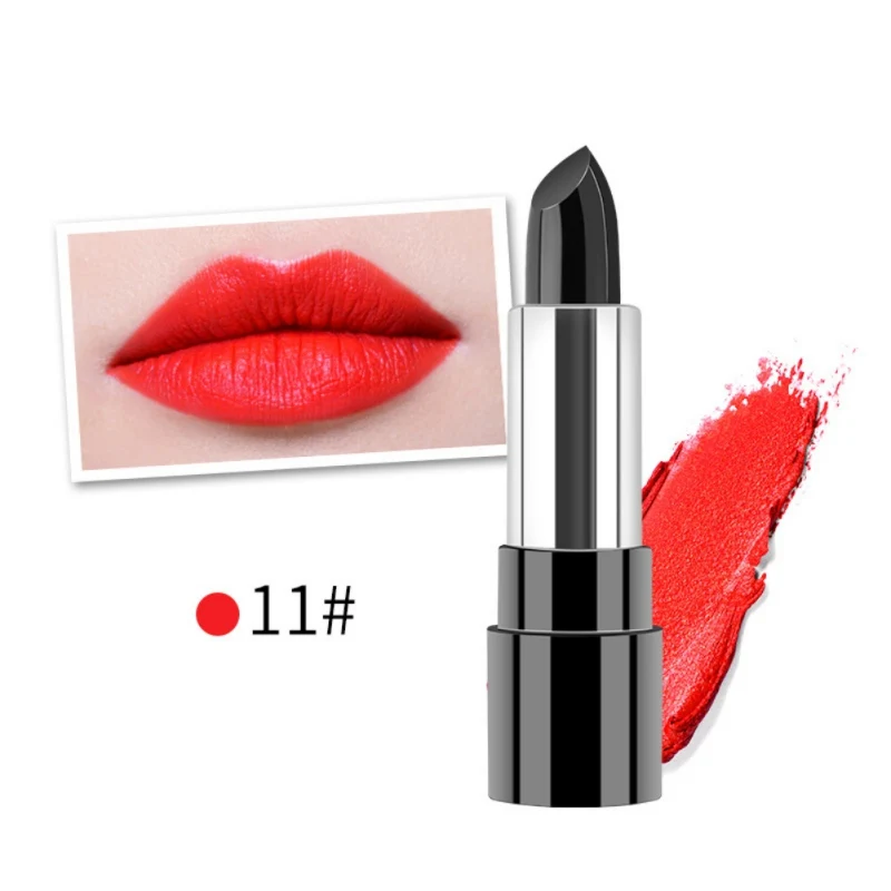 1PC Black Color Changing Red Lipstick Solid Matte Moisturizer Smooth Lips Stick Hydrating Long Lasting Beauty Health Maquiagem