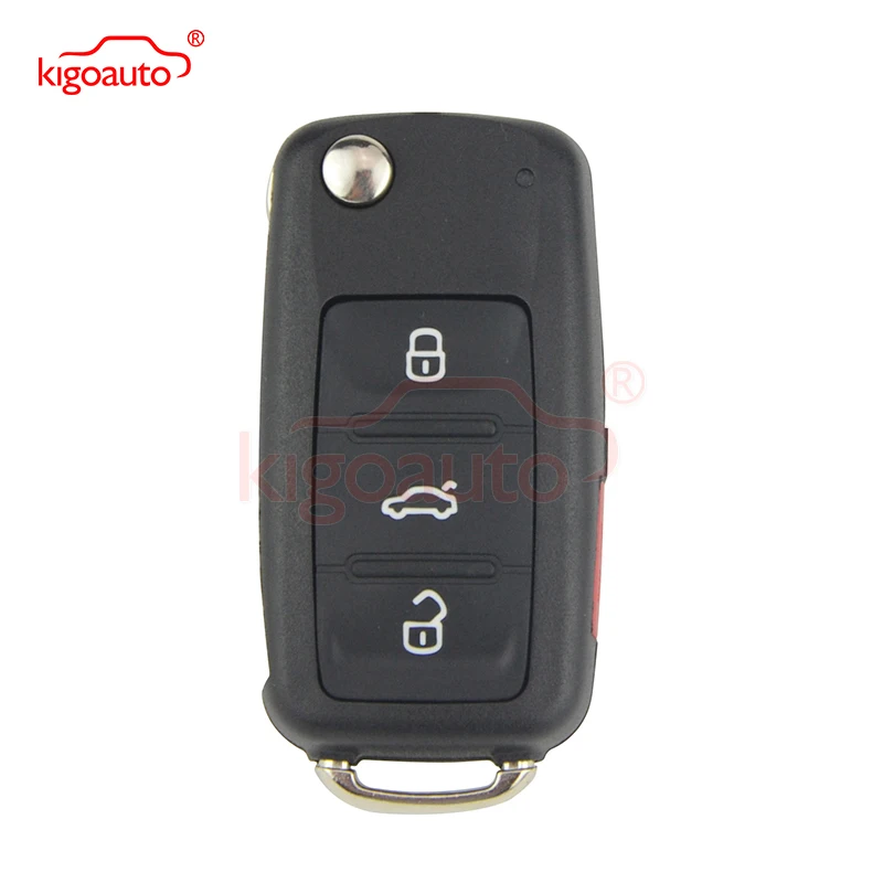 NBG010180T Remote key shell 3 button with panic for VW Beetle Passat Jetta 2014 Flip Key case Uncut Ignition Blade Blank