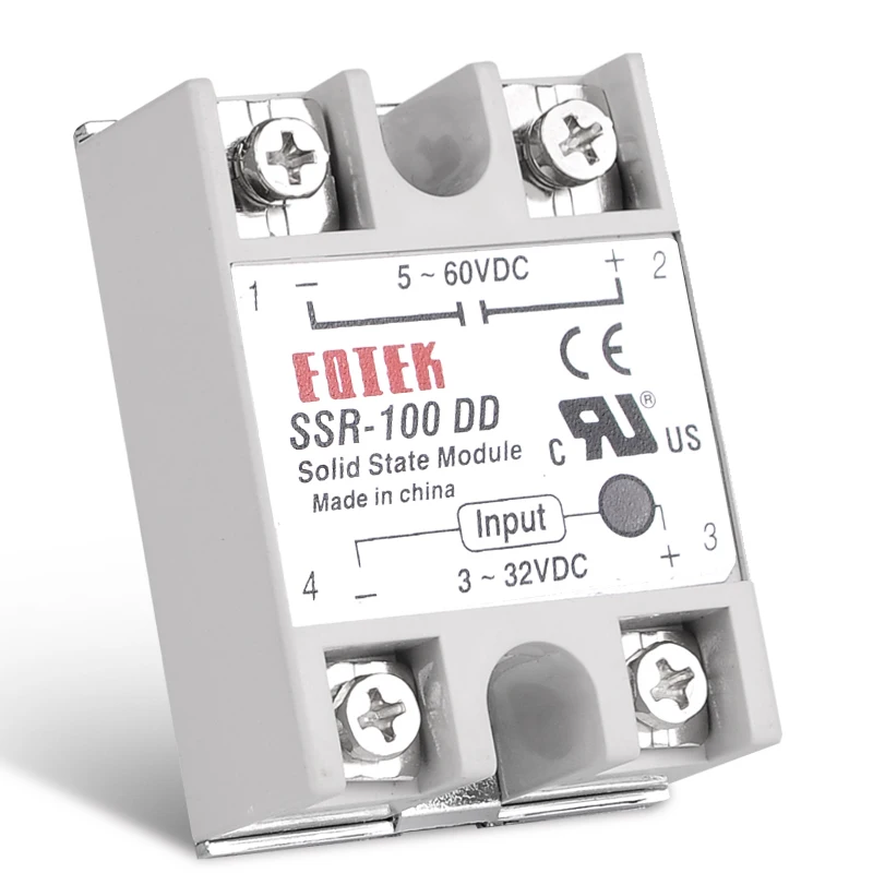 SINOTIMER Solid State Module Relay DC-DC Single Phase SSR 60A 80A 100A Current 3-32V 5V 12V DC to 5-60V DC Load Without Cover