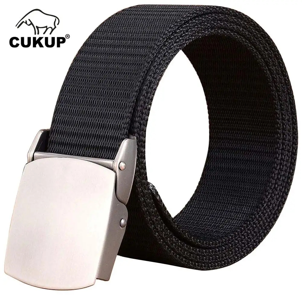 

CUKUP Name Unisex Designer Fashion Accessories Top Quality Nylon Belts Automatic Buckle Female Waistbands Belt for Men CBCK001