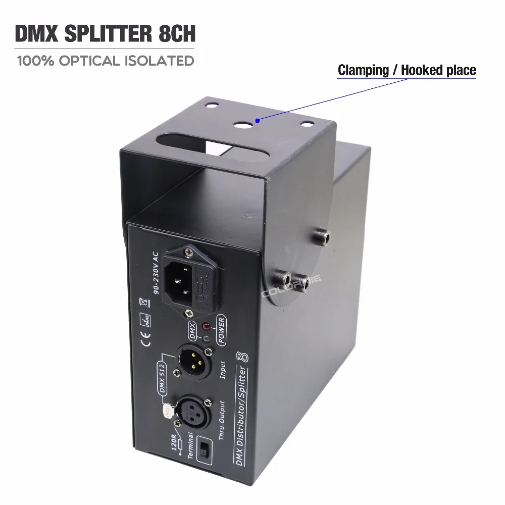 6Pcs/lot  DMX Splitter 8 Channels dmx Distributor Controller 8 Way 100% Optical isolated For stage lighting