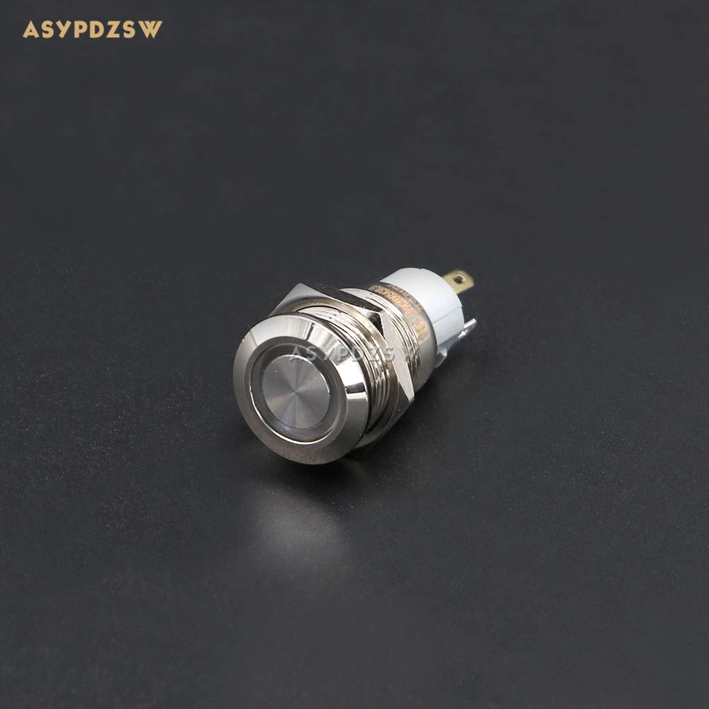 1 PCS 250V 3A Stainless steel power supply switch Metal power button switch with DC 12V Black or Silver