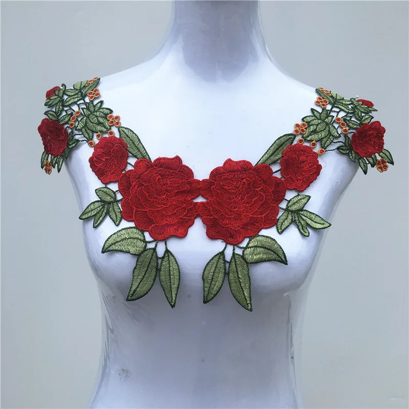 1Pc Del Fiore Del Tessuto Venise Merletto Cucito Applique Del Merletto Neckline Del Collare Del Collare Applique Accessori 19-27