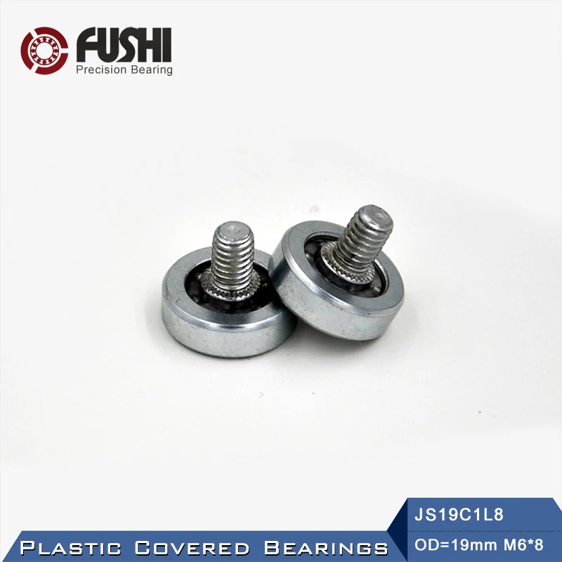 

JS19C1L8 Screw Pulley Bearing 6*19*6 mm ( 2 PCS ) Doors and Windows Roller Mute Wheel POM 626 M6*8 Plastic Covered Bearings