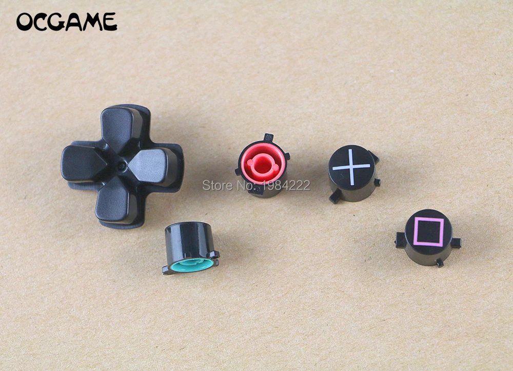 OCGAME Controller ABXY tombol hitam d-pad untuk pengontrol Sony PS4